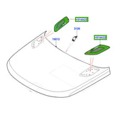 Glossy Black Bonnet Hood Grills Right LR116890 & Left LR116891 Compatible With Land Rover Range Rover Velar - L560 (2017-2024)